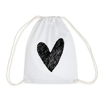 Idée cadeau peinte à la main en noir griffonné - Sac de sport léger - blanc - Devant
