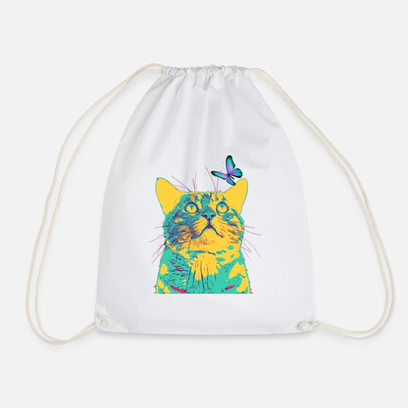 butterfly loves the cat - Turnbeutel - Weiß