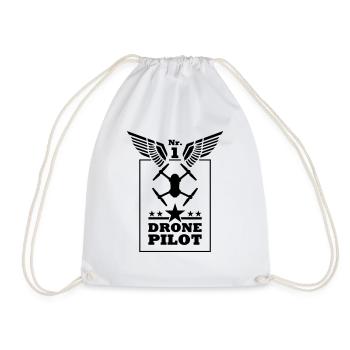 No. 1 Drone Pilot - Drawstring Bag - white - Front