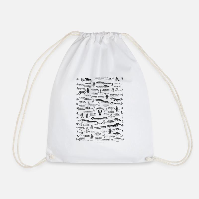 Alien Notebook - Drawstring Bag - white