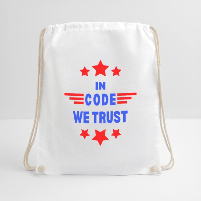 In code we trust! Coding Design für Programmierer! Turnbeutel