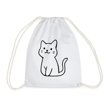 Chat mignon - Sac de sport léger - blanc - Devant