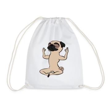 Le chien carlin fait une idée cadeau aux amateurs de yoga yoga - Sac de sport léger - blanc - Devant