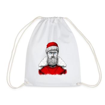Santa Claus Hipster - Drawstring Bag - white - Front