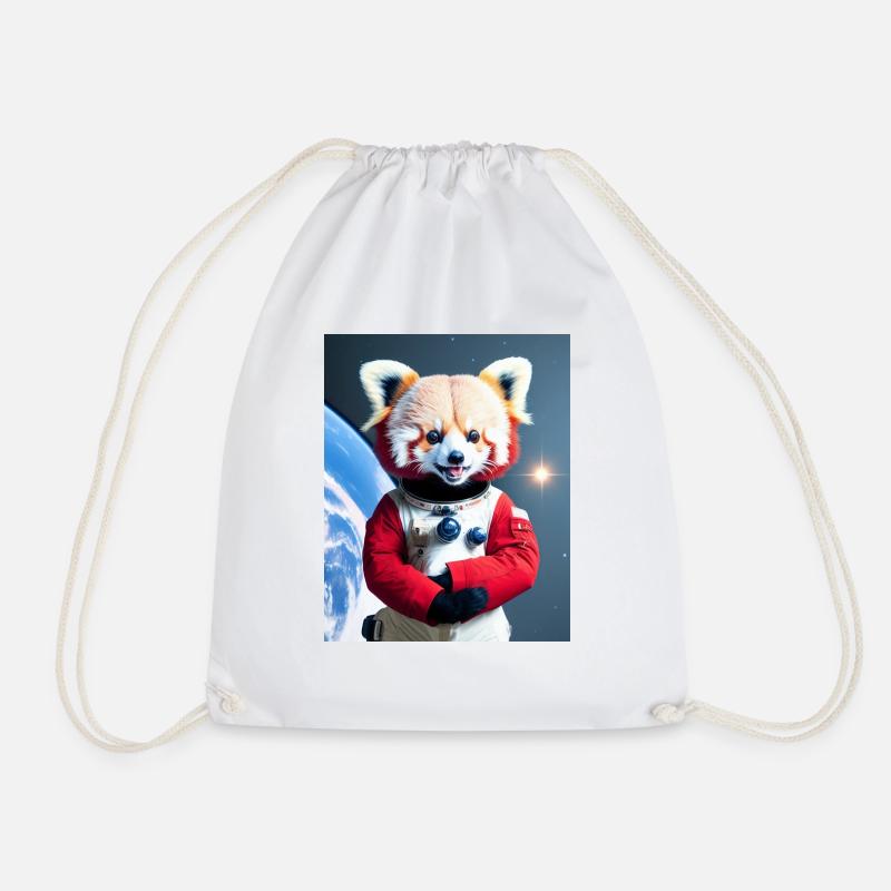 Joyeux panda rouge austronaute - Sac de sport léger - blanc