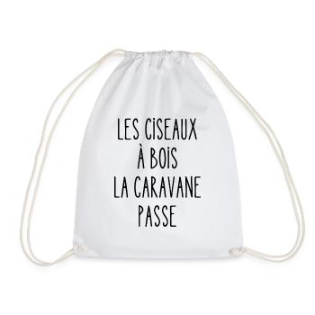 les ciseaux à bois la caravane passe - Sac de sport léger - blanc - Devant
