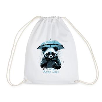 Love Rainy Days - Drawstring Bag - white - Front