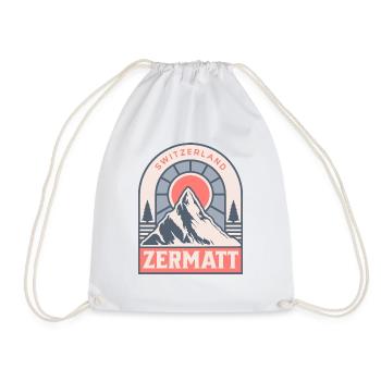 Zermatt Schweiz Retro Ski - Turnbeutel - Weiß - Vorne