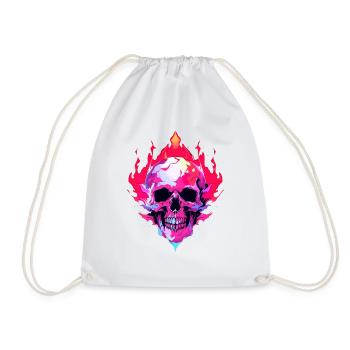 Crâne néon - Sac de sport léger - blanc - Devant