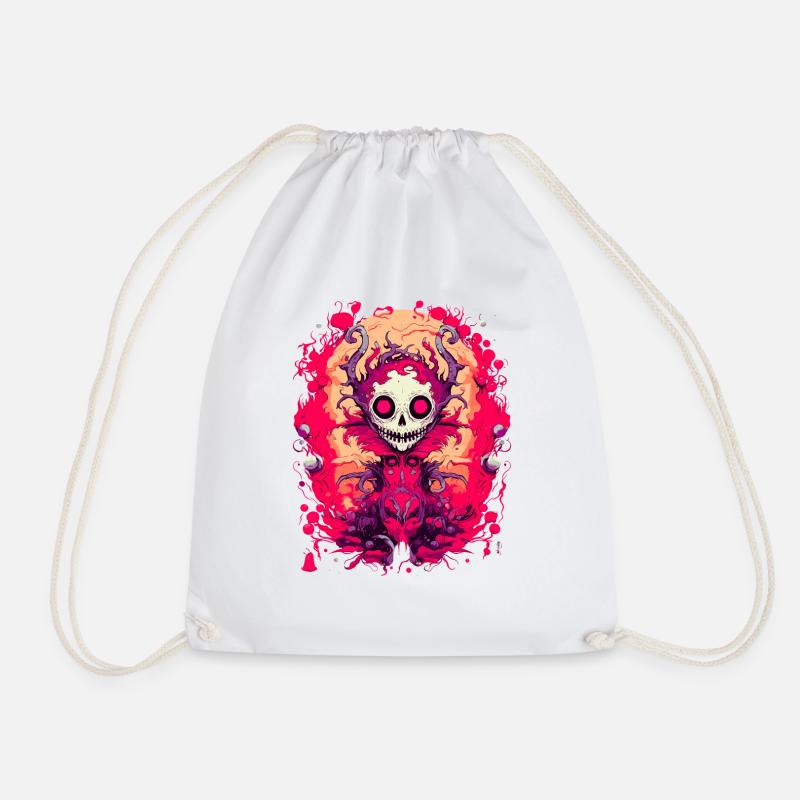 Creepy Halloween monsters - Drawstring Bag - white
