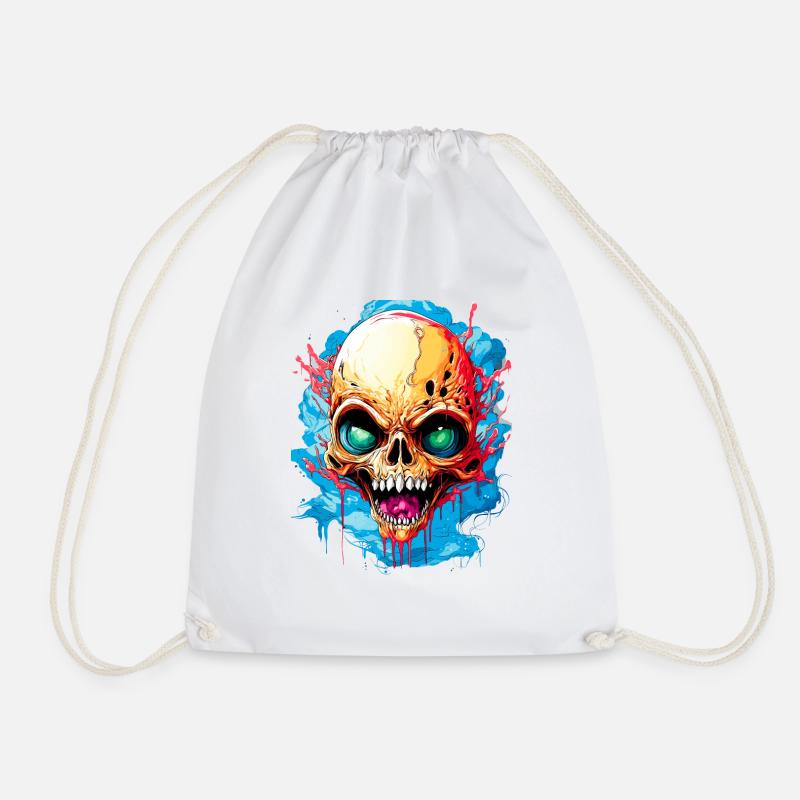 Creepy Halloween monsters - Drawstring Bag - white