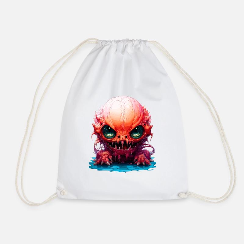 Creepy Halloween monsters - Drawstring Bag - white