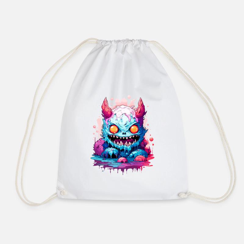 Creepy Halloween monsters - Drawstring Bag - white