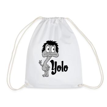 Sprüche Lustige Comic Yolo - Turnbeutel - Weiß - Vorne