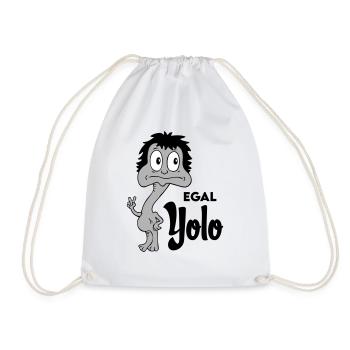 Sprüche Lustige Comic Egal Yolo - Turnbeutel - Weiß - Vorne