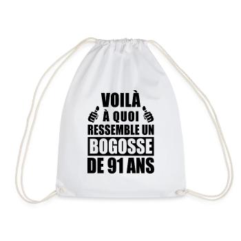 bogosse 91 ans / t-shirt anniversaire 91 ans - Sac de sport léger - blanc - Devant