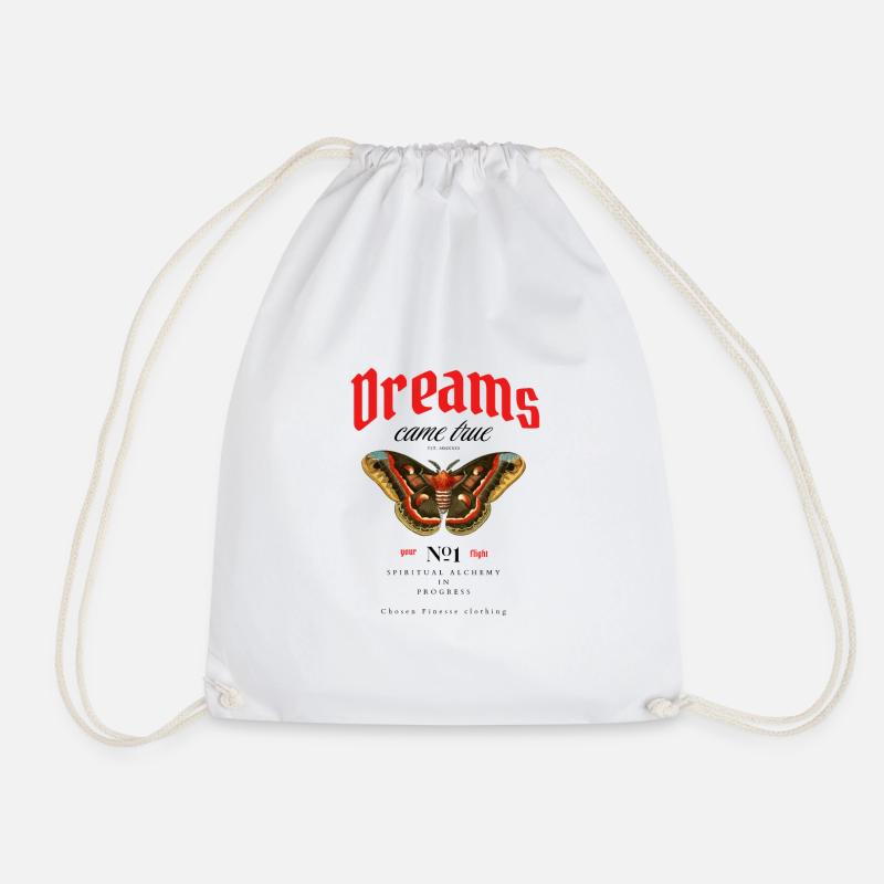 "Dreams came True" Design Schmetterling - Turnbeutel - Weiß