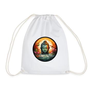 T-shirt Sérénité Bouddha Marque Vibration Positive - Sac de sport léger - blanc - Devant