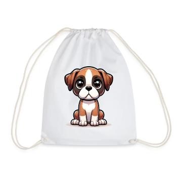 Digitale Illustration eines niedlichen Boxerhundes - Turnbeutel - Weiß - Vorne
