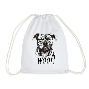 Woof - Drawstring Bag - white - Front