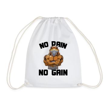 No Pain No Gain - Turnbeutel - Weiß - Vorne