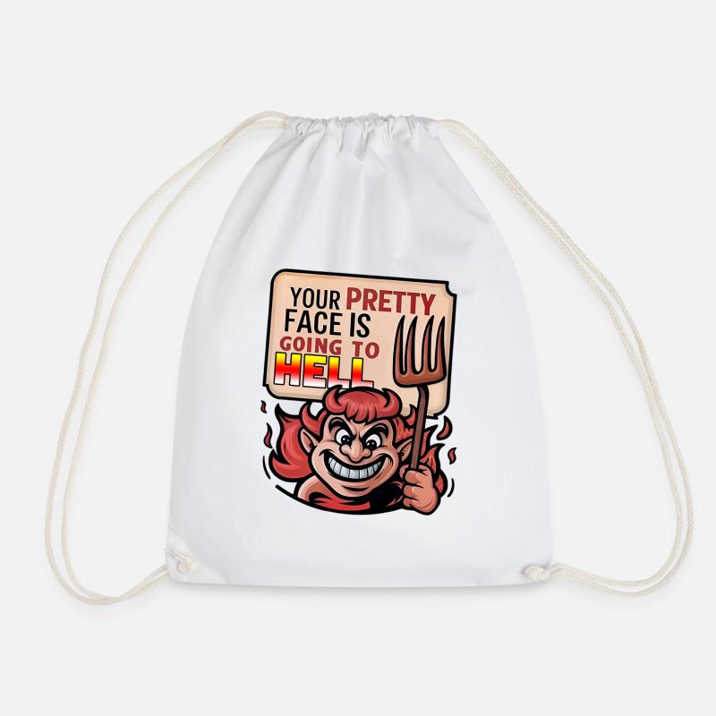 Devilish Charm - Drawstring Bag - white