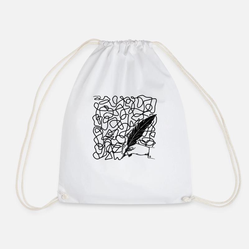 Chaos Letter - Drawstring Bag - white