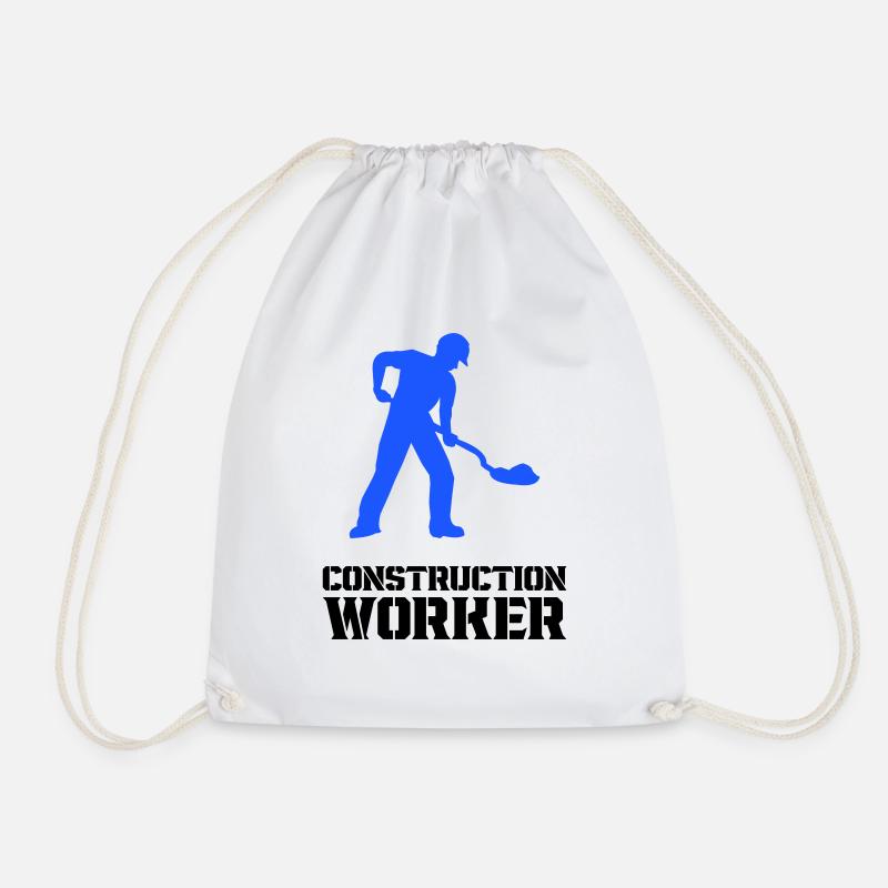 bauarbeiter baustelle worker - Turnbeutel - Weiß