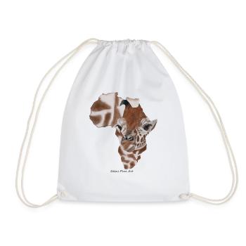 carte de l'Afrique Girafe - Sac de sport léger - blanc - Devant