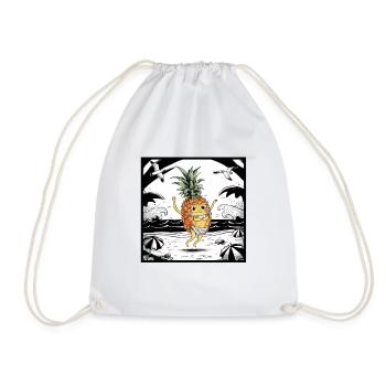 Vacances Tropicales : Ananas Festif à la Plage - Sac de sport léger - blanc - Devant