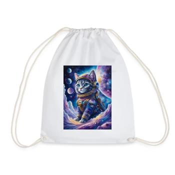 chat astronaute - Sac de sport léger - blanc - Devant