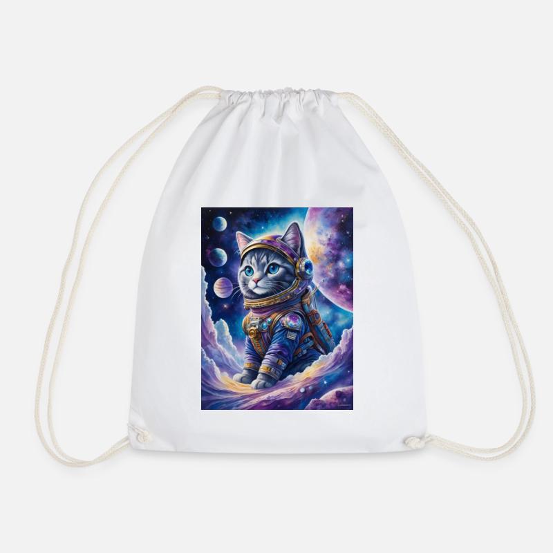 Astronaut Katze - Turnbeutel - Weiß