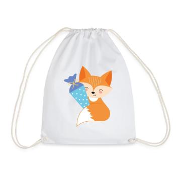 Renard avec inscription à l’école de cône d’école - Sac de sport léger - blanc - Devant