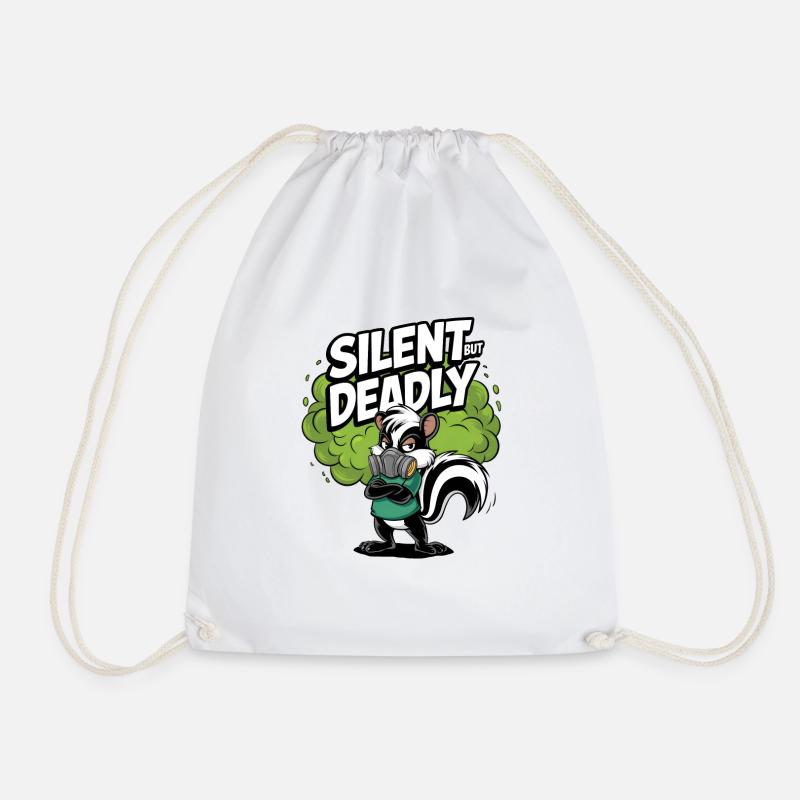 Silent But Deadly - Drawstring Bag - white