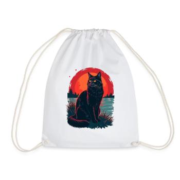 cat in the dark - Sac de sport léger - blanc - Devant