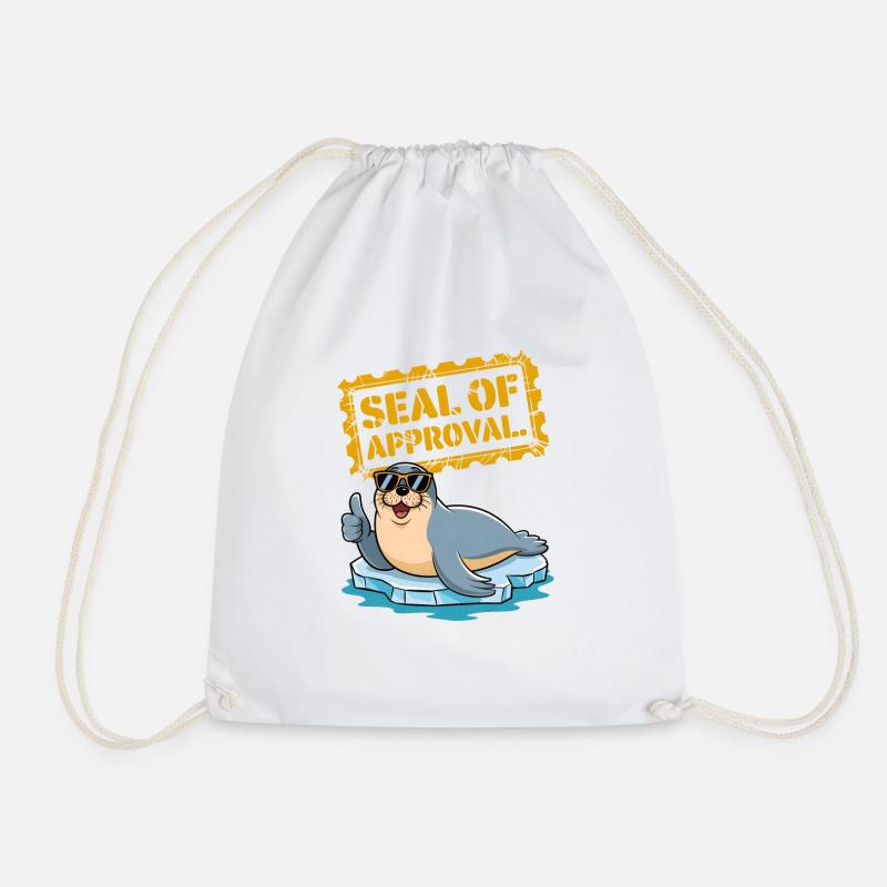 Seal Of Approval - Drawstring Bag - white