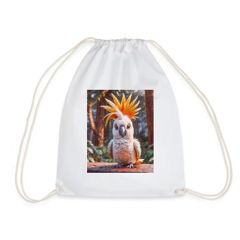 super cute Australian animal Down Under – cockatoo - Drawstring Bag - white - Front