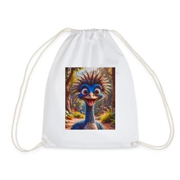 super cute Australian animal Down Under Cassowary - Drawstring Bag - white - Front