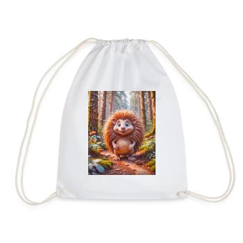 super cute Australian long nose echidna - Drawstring Bag - white - Front