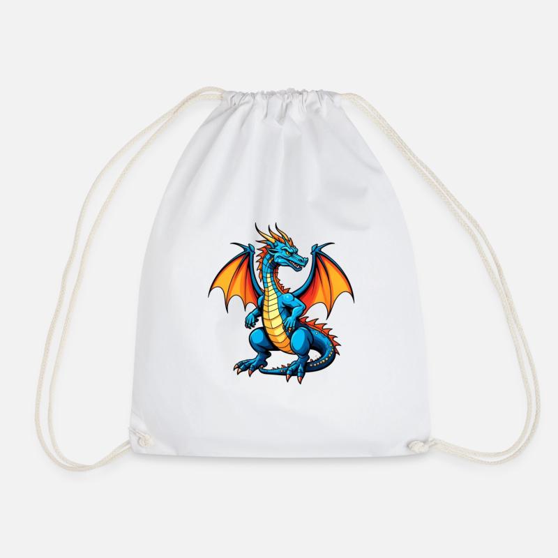 Blauer Dragon - Turnbeutel - Weiß