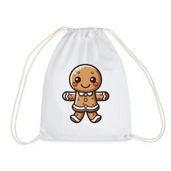Gingerbread man - Drawstring Bag - white - Front