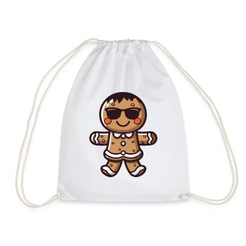 lebkuchenmann sonnenbrille - Turnbeutel - Weiß - Vorne