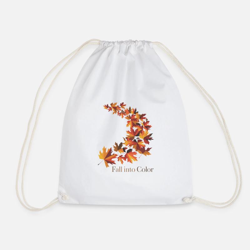 Fall Into Color - Drawstring Bag - white