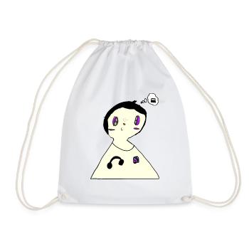 The work of a 7-year-old ^^ - Drawstring Bag - white - Front