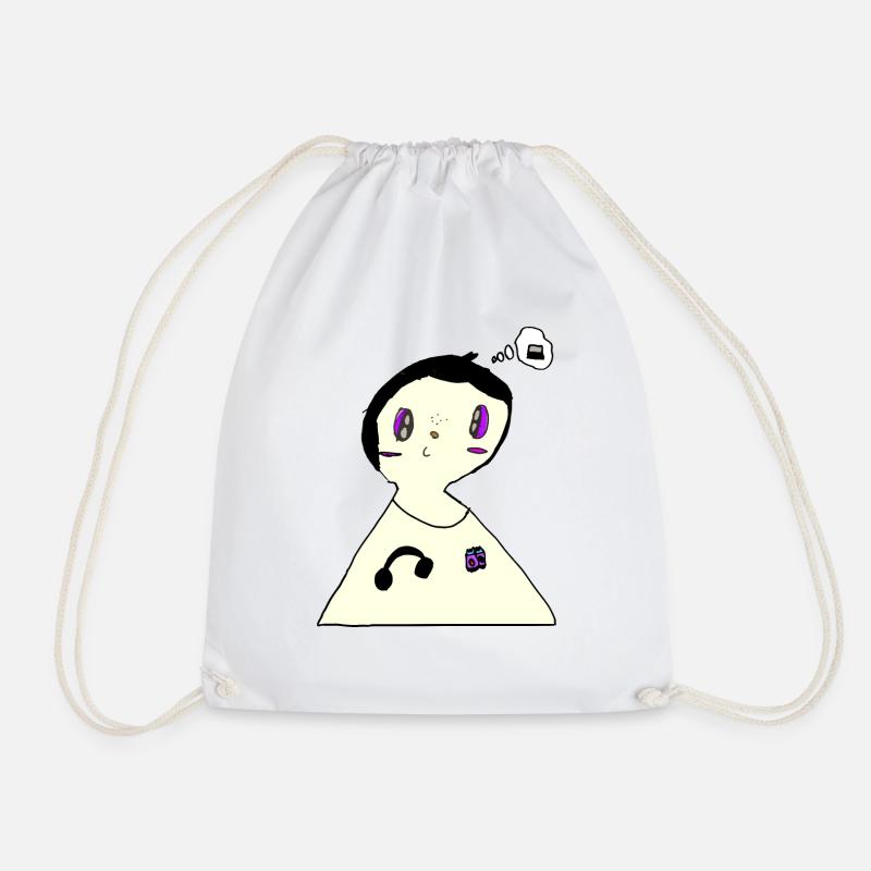 The work of a 7-year-old ^^ - Drawstring Bag - white