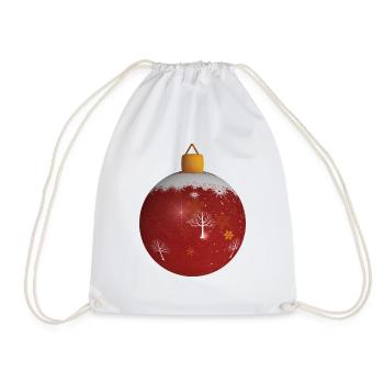 boule de noël rouge - Sac de sport léger - blanc - Devant