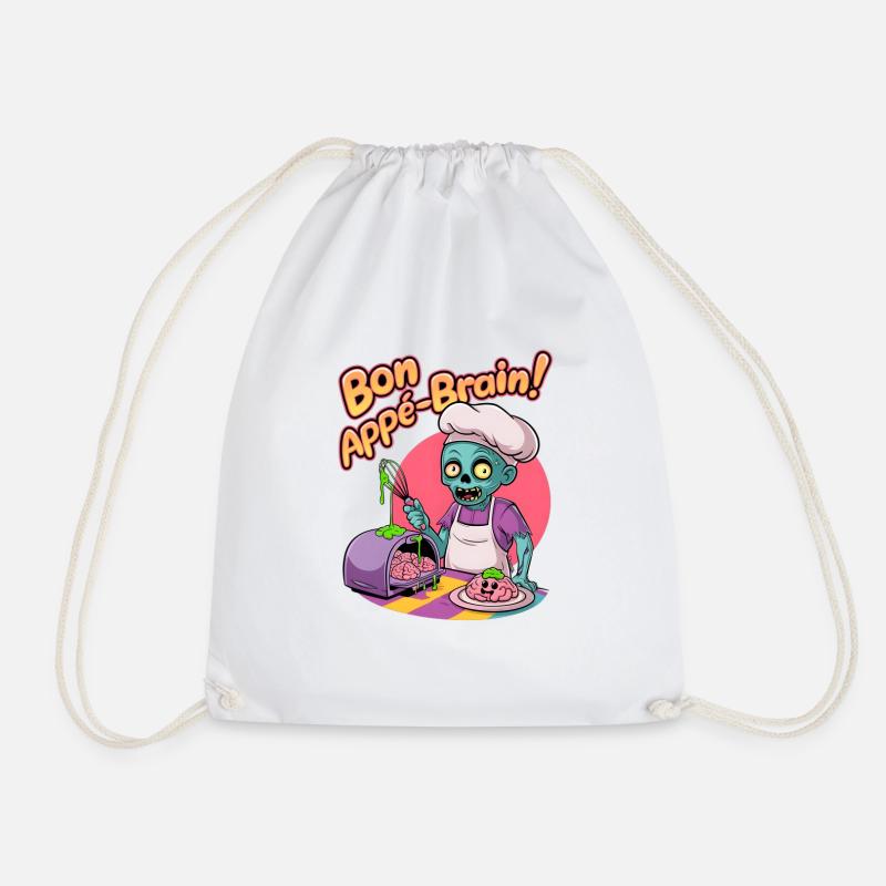Bon Appé-brain! - Drawstring Bag - white