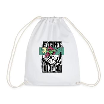 Fight Your Conviction – Warrior Girl Shirt - Turnbeutel - Weiß - Vorne