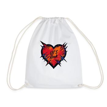 Coeur - Lets Rock - Saint-Valentin, Amitié - Sac de sport léger - blanc - Devant