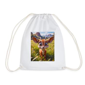 animaux africains super mignons – Antilope - Sac de sport léger - blanc - Devant